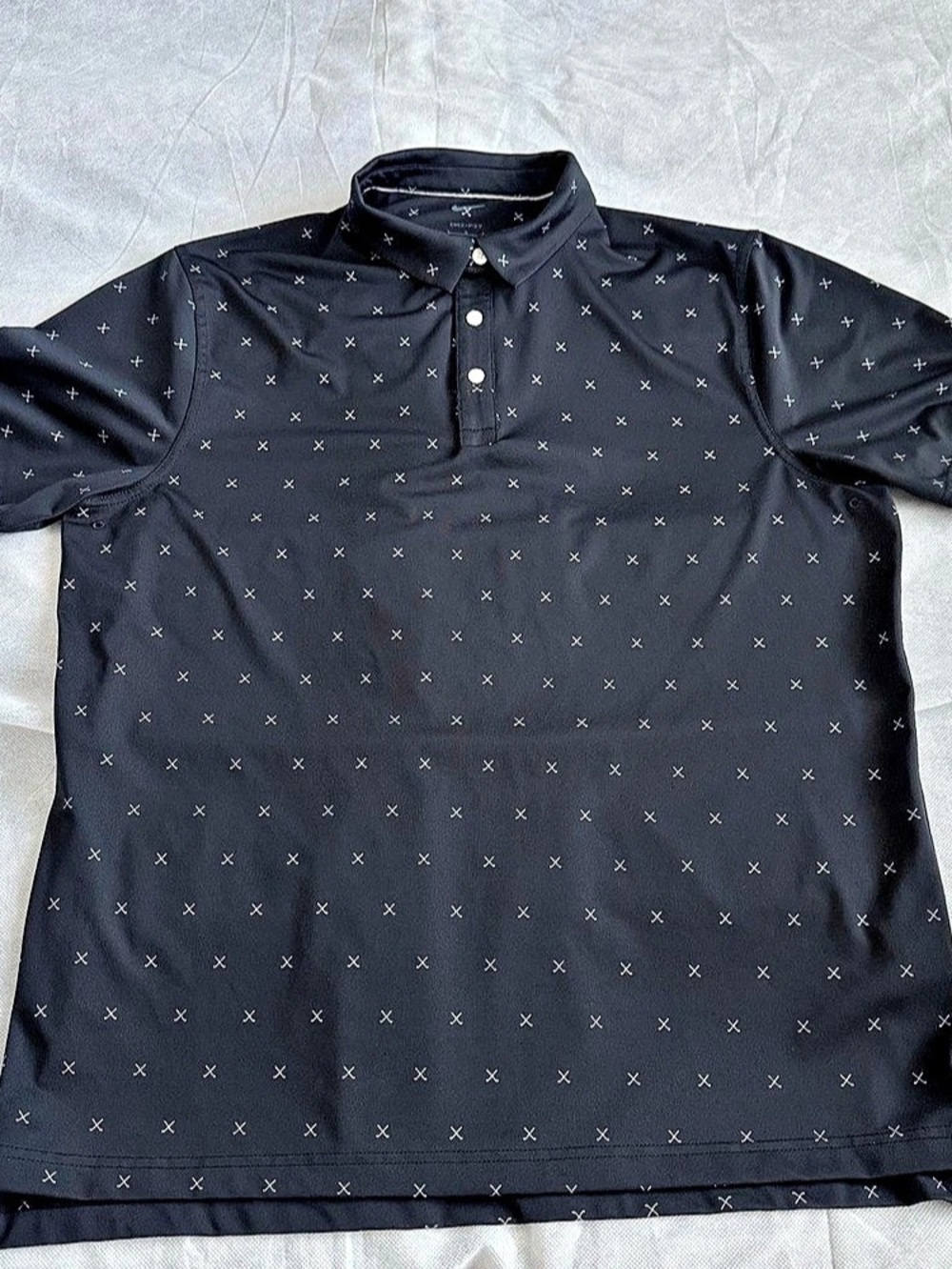 Nike Golf Black Polo W/ Crossed Golf Clubs All Over Design Dri-Fit Size Large